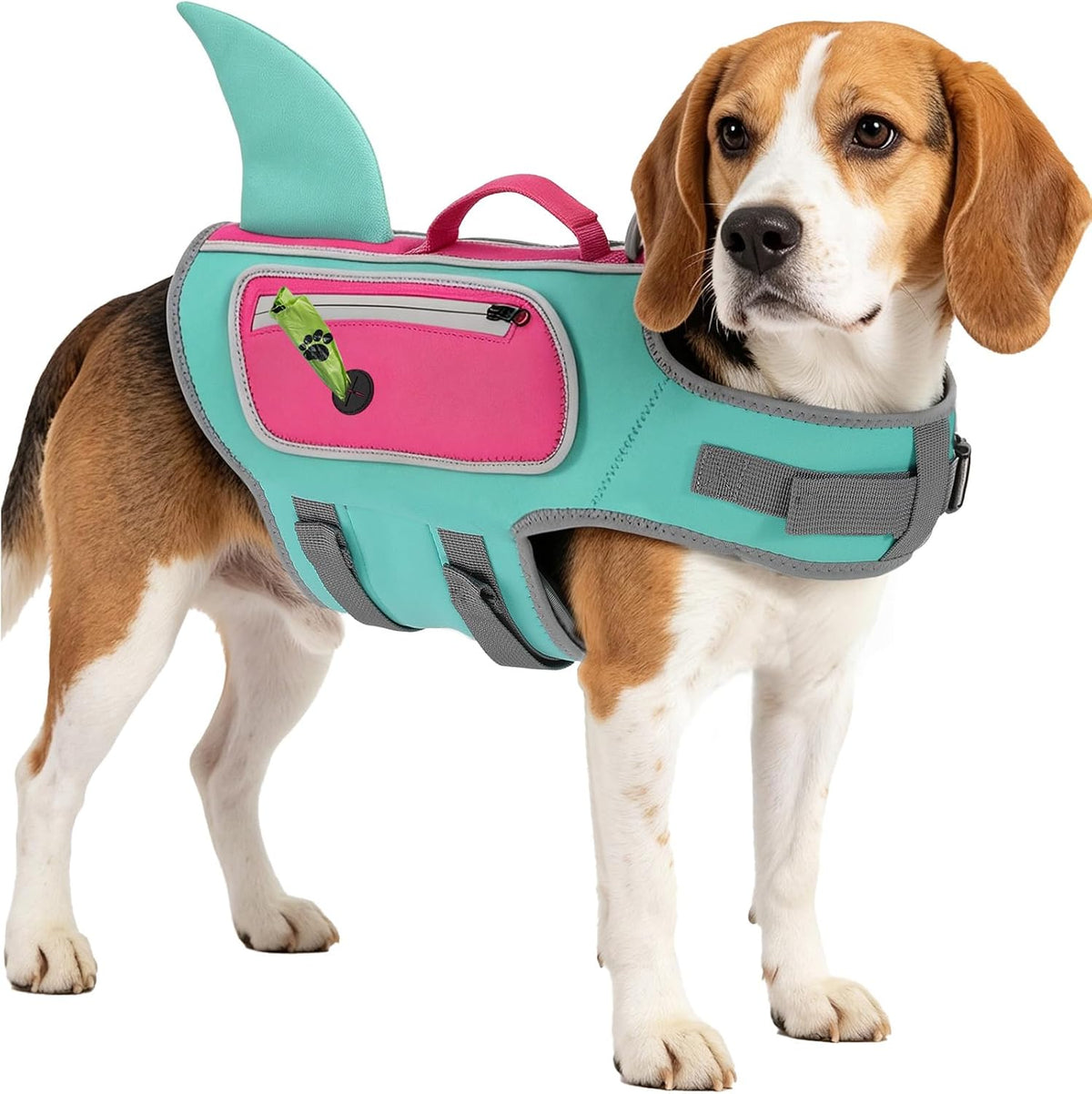 Dog Life Vests for Boating and Swimming, Dog Life Jacket – Essentials for Dogs - Turquoise / Large