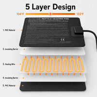 Aiicioo Reptile Heating Pad - 6" X 8"(8W) - image 3
