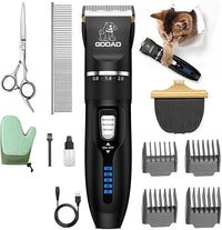 Cat Clippers, Professional Cat Grooming Kit, Cordless Cat Grooming Clippers for Thick Coats, Cat Hair Trimmer, Low Noise Cat Shaver Clippers, Quiet Pet Hair Clippers Tools for Cats Dogs (Black)