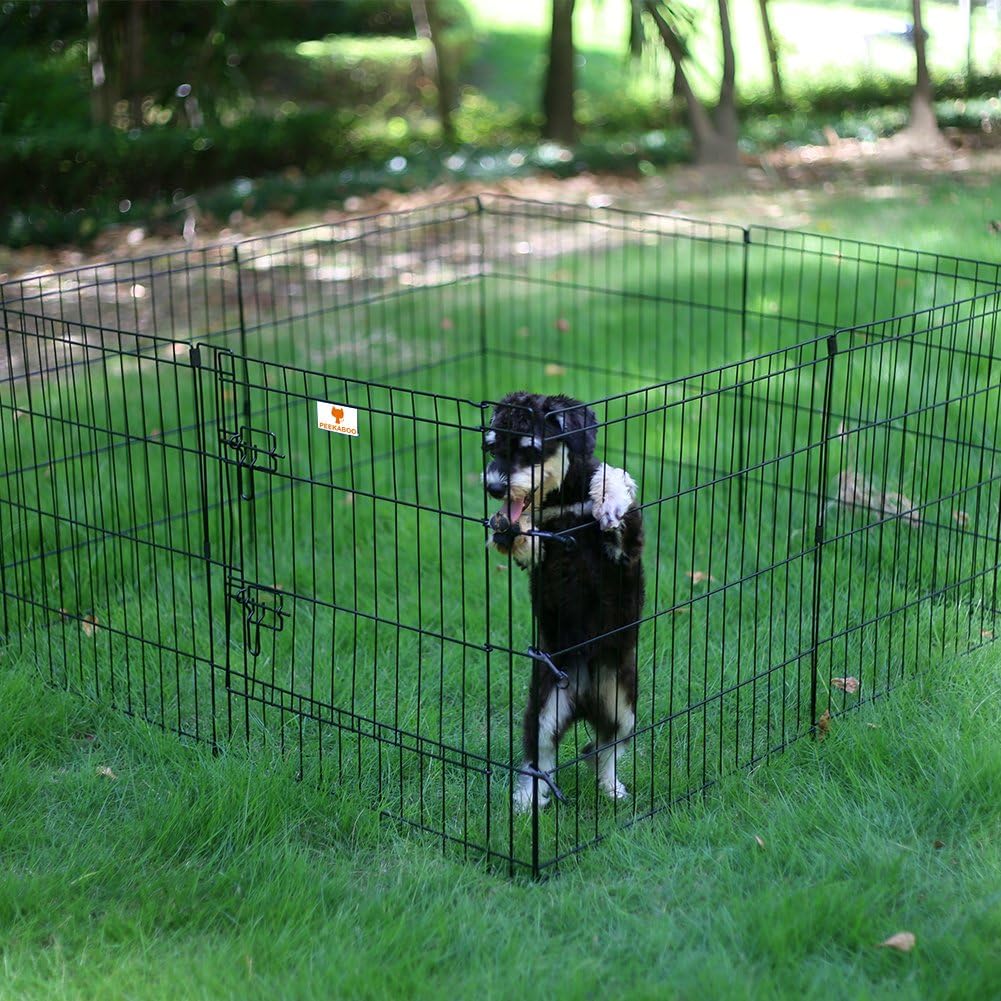 PEEKABOO Foldable Rustproof Dog Playpen with Door, 8 Panels 24"H – Essentials for Dogs - 8 Panels 24"H x 24"W Playpen - image 2