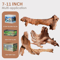 Natural Aquarium Driftwood for Fish Tank Reptile Terrariums Decor – Essentials for Fish - Mopani Driftwood 7 to 11 Inch (Pack of 3) - image 2