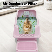 RIZZARI Stainless Steel Litter Box: High Sides for Kittens & Small - Pink with Deodorizer, 2 Pack - image 4