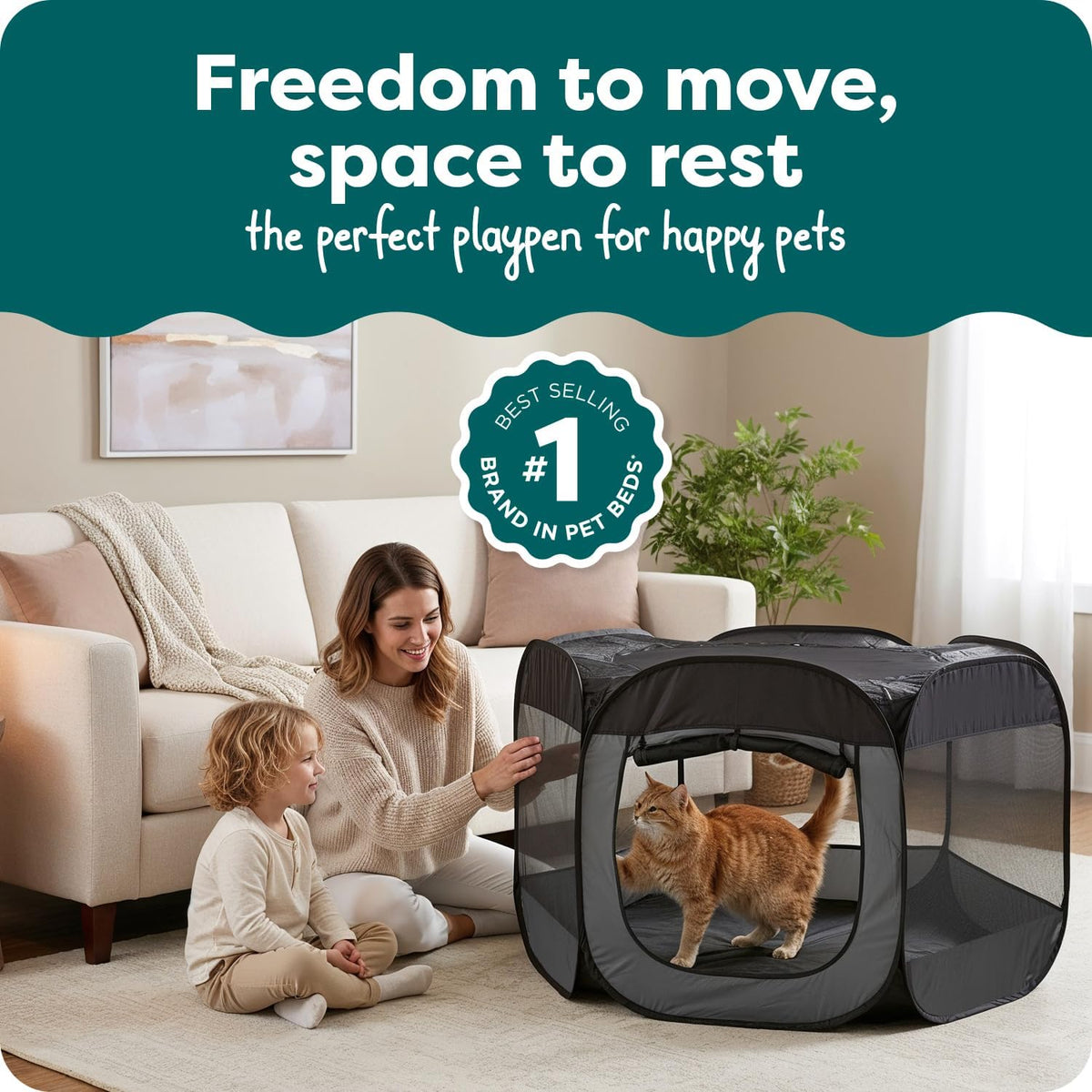 FurHaven Soft-Sided Dog & Cat Playpen - Gray / Extra Large (Pack of 2) - image 2