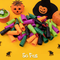HFATMOS 50 multicolor plastic witch finger nails with red tips for Halloween - view 8