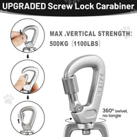 ZALER long reflective dog training leash with screw lock carabiner - view 2