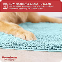 My Doggy Place Microfiber Dog Mat for Muddy Paws, 36" x 26" Light Blue - Absorbent and Quick-Drying Dog Paw Cleaning Mat, Washer and Dryer Safe - Non-Slip Rubber Backed Dog Floor Mat, Large