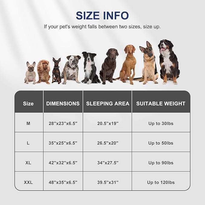 FURTIME Orthopedic Dog Bed for Extra Large Dogs - XL Plus Waterproof Dog Sofa Beds, Supportive Foam Pet Couch Bed with Removable Washable Cover, Waterproof Lining and Nonskid Bottom, Light Grey