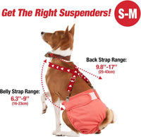 Pet Soft Dog Suspenders 2 Pieces Female Dog Diaper Suspenders - Brown & Red / S/M - image 4
