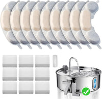 7L/236oz Stainless Steel Dog Water Fountain for Large Dogs & Cats – Essentials for Dogs - Silver / 9 Filter + 9 Sponge + 1 Pump Hose