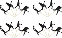 Gyufise 24Pcs Dance King Cupcake Toppers Glitter Jazz Dancers Happy - Dark Black - image 3