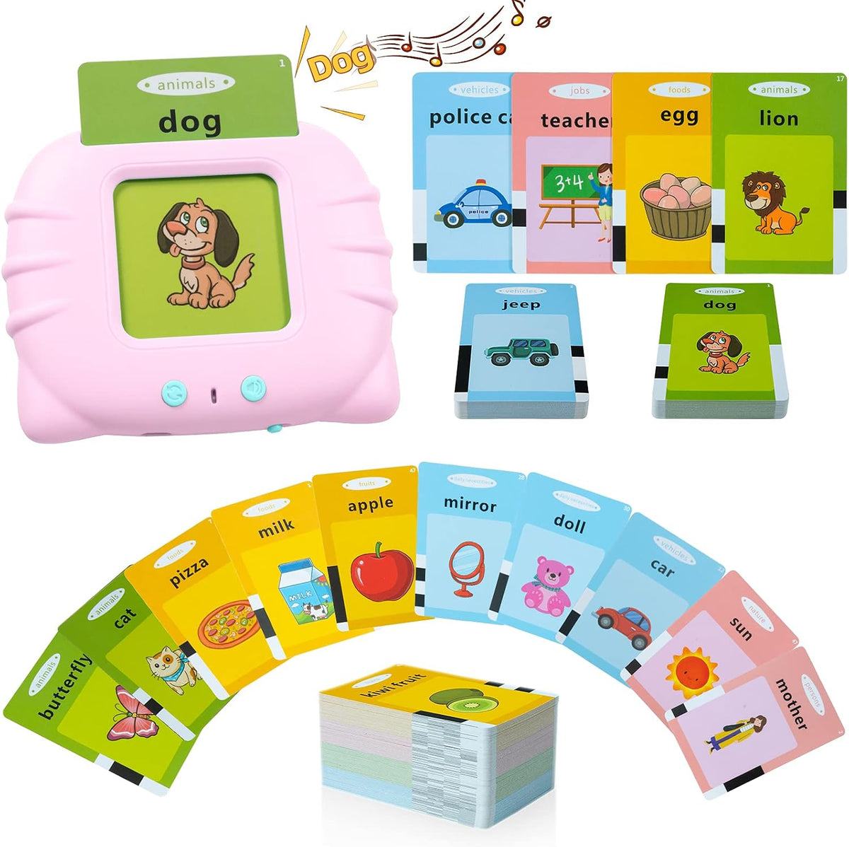 QuTZ Phonics Learning Toy for Preschool Kids - Pink / Basic 224 Words