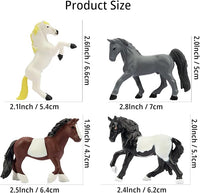 Toymany 12PCS 2-3" Tiny Horse Figurines Toy Set, Plastic Pony Small Foal Figures, Easter Eggs Birthday Gift Cupcake Horse Cake Topper for Kids Toddlers