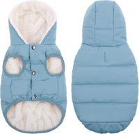 Dog Winter Coat,Warm Fleece Lined Dog Jacket with Leash Hole & Hood – Essentials for Dogs - light Blue / Large - image 2