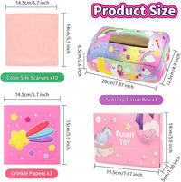 Baby Toys 6 to 12 Months - Tissue Box Toy, Tissue Learning Toys with Alphabet Number Color Sound, Baby Sensory Toy Gifts for 6 9 12 18 Months Old