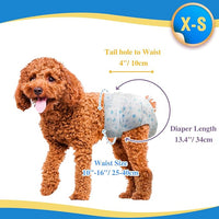 IMMCUTE Female Dog Diapers 30 Count,Super Absorbent Disposable Dog Diapers Female with Flash Dry & Leakproof, Doggie Diapers for Heat Cycle,Excitable Urination (X-Small)