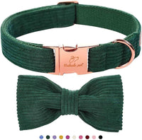 Green Dog Collar with Bow Tie, Christmas Bowtie Dog Collar M – Essentials for Dogs - M / Green