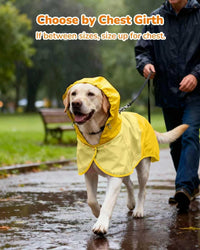 Waterproof Dog Raincoat with Hood - Large / Yellow - image 3