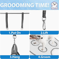 Pet Grooming Hammock Harness for Cats & Small Dogs (XXS), Dog Nail Trimming Sling with Clippers, Scissors & Nail File, Hanging Holder for Easy Grooming & Nail Care