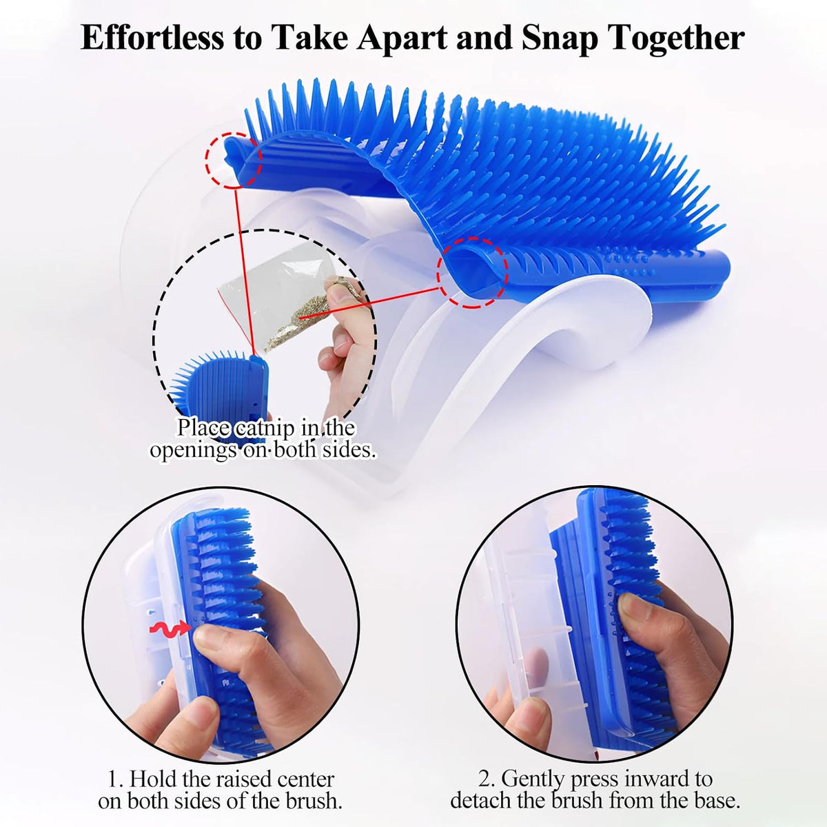 Kingtree Cat Wall Scratcher Self Groomer with Catnip - Blue - image 4