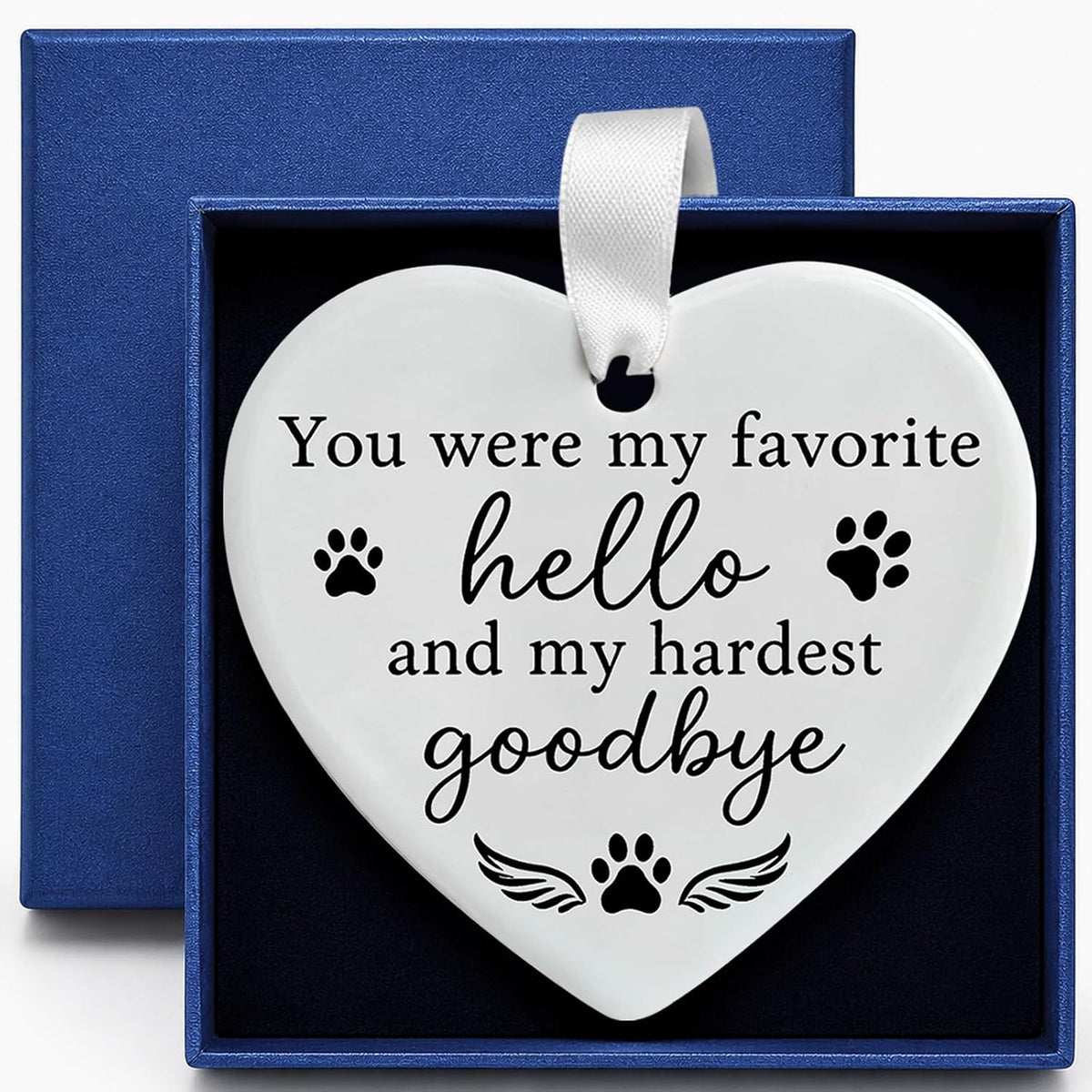 OFlyDesigns Pet Memorial Ceramic Heart Keepsake - Goodbye