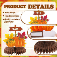 Yuntau Thanksgiving honeycomb centerpieces with pumpkin and gnome designs - view 39