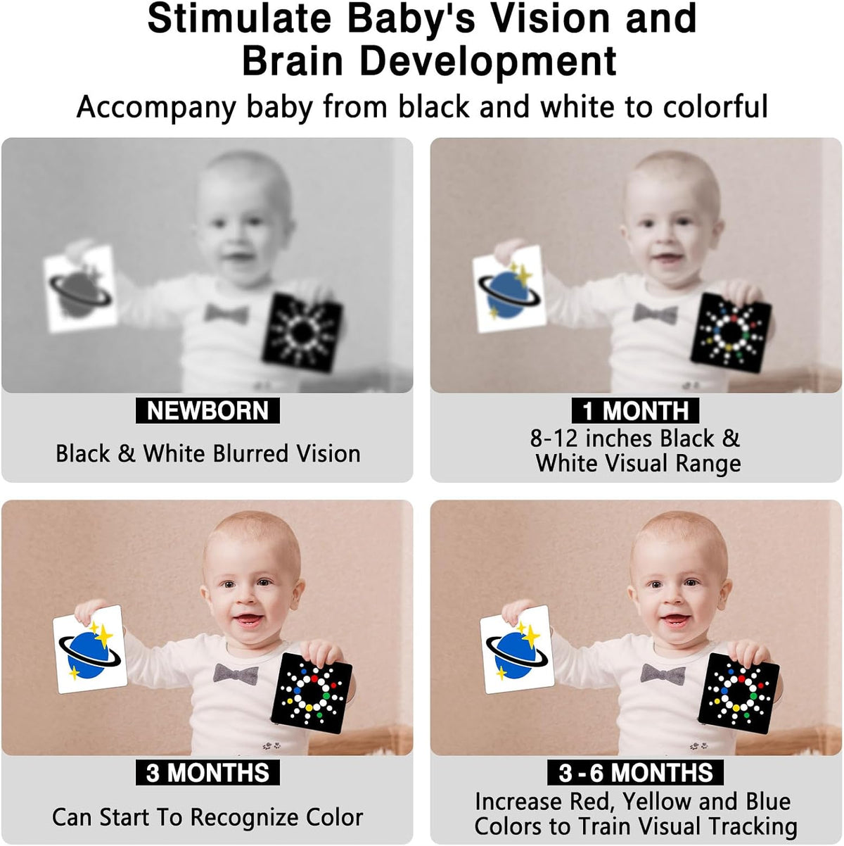 High Contrast Black and White Baby Cards for Newborns 0-3 Months – Fun for Kids & Family - 3-6 Months - image 2