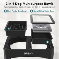 UPSKY 2-in-1 Elevated Dog Bowls Set with 4 Height Adjustable Stand - no - image 3