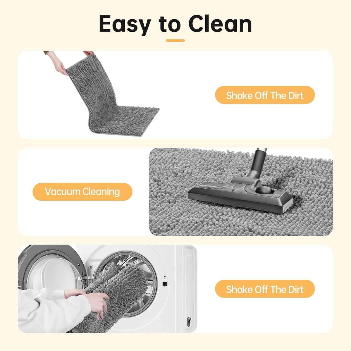 Absorbent Dog Door Mat for Muddy Paws - 60"L x 24"W x 1" Th / Light Grey - image 3