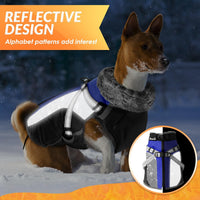 SlowTon Dog Jacket with Harness - Blue & Black / X-Small (Chest 11.8"-13.8") - image 2
