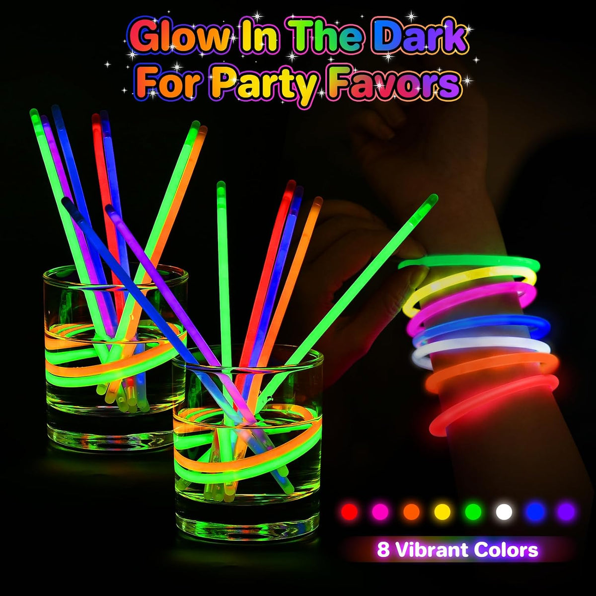 SpringFlower 100 PCS Glow Sticks Bulk Party Favors - 200 Pack - image 3