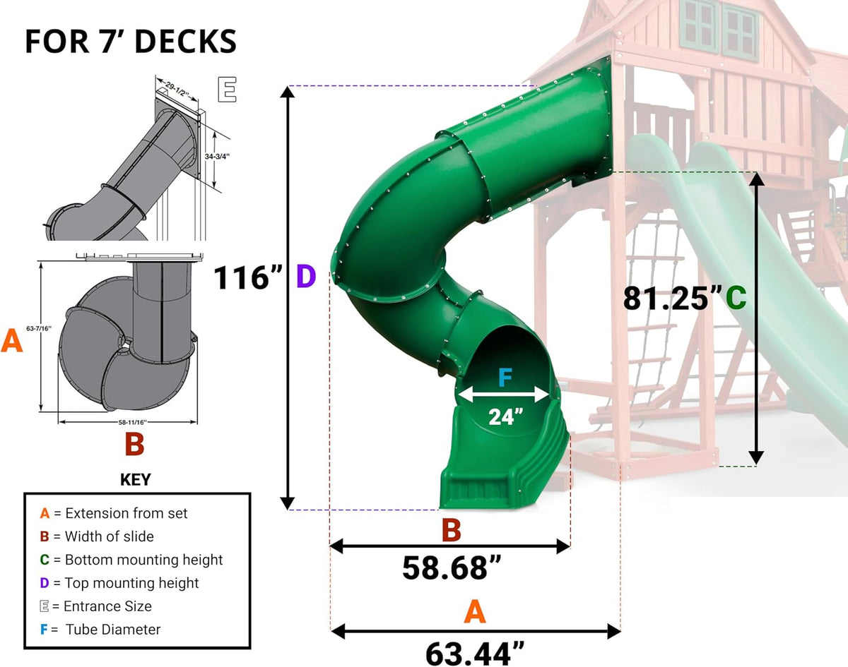 Swing-N-Slide 7 ft.Turbo Tube Slide - Blue / Tube Slide - image 2