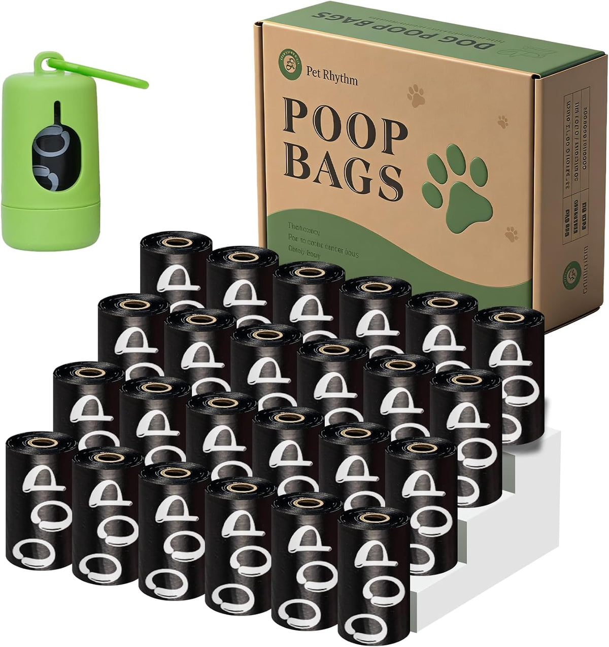 Cherry Blossom Scented Dog Poop Bags, 42 Rolls 630 counts - Black / 360 Count (Pack of 1)