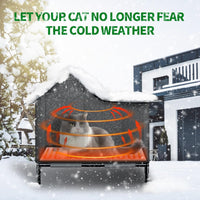 Insulated Weather-Resistant Cat Shelter with Heating Pad