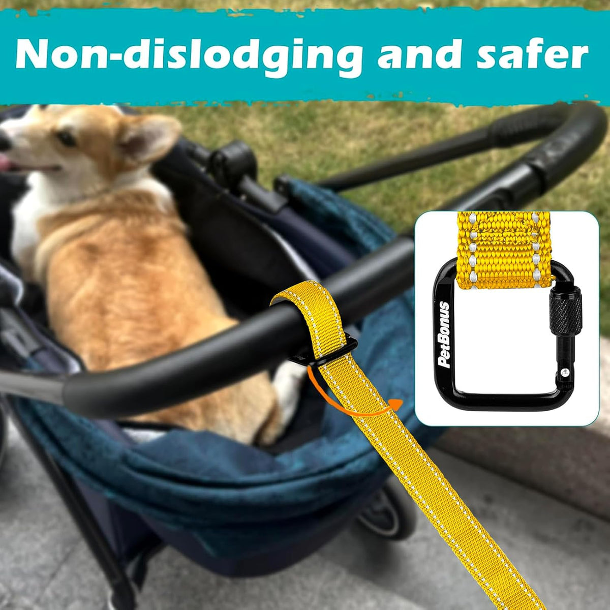 PetBonus Dog Leash Wrist Strap with Lockable Clip for Dog Retractable - Yellow / 1 Pack - image 2