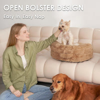 EHEYCIGA Soft Cat Couch Bed for Indoor Cats - 24"L x 24"W x 7"Th / Camel - image 3