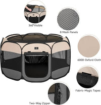 A4Pet Portable Kitten Playpen for Cats, 27" Foldable Pet Playpen for Puppy/Cat/Rabbit/Chick, with Removable Zipper Top & Mesh Panel(11”W × 7.5”H)