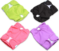 Teamoy Female Dog Diapers, Washable Doggie Period Diaper - L2 (Pack of 4) / Black+ Purple+ Green+ Rose Red (4pcs) - image 2