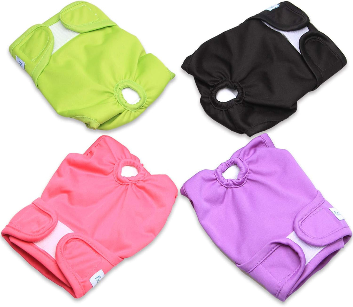 Teamoy Female Dog Diapers, Washable Doggie Period Diaper - L2 (Pack of 4) / Black+ Purple+ Green+ Rose Red (4pcs) - image 2