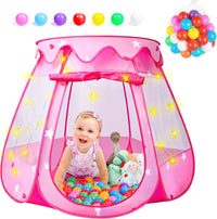 DISHIO Ball Pits with 50 Balls - Pink-with 50 Balls and Lights