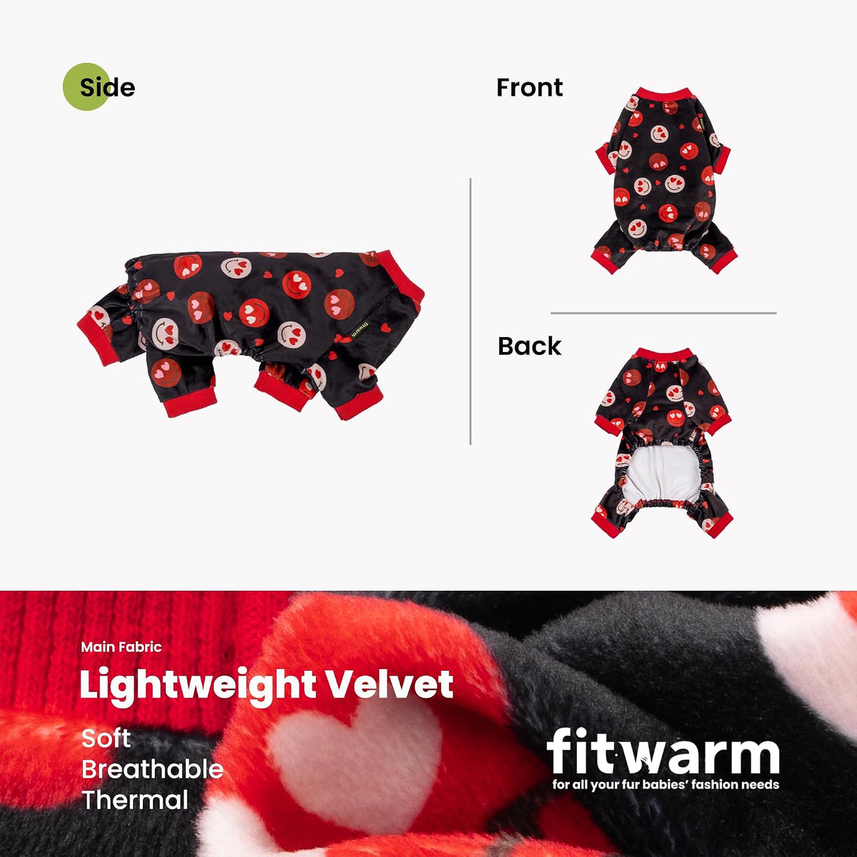 Fitwarm Funny Duck Dog Pajamas - Heart Eyes Face / Medium - image 3