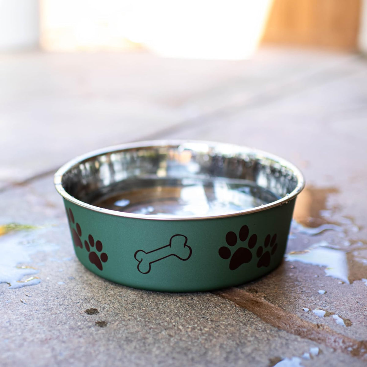 Loving Pets Bella Dog Bowls, Stainless Steel Dog & Cat Bowls - Artichoke / X-Large (65-100lbs) - image 2