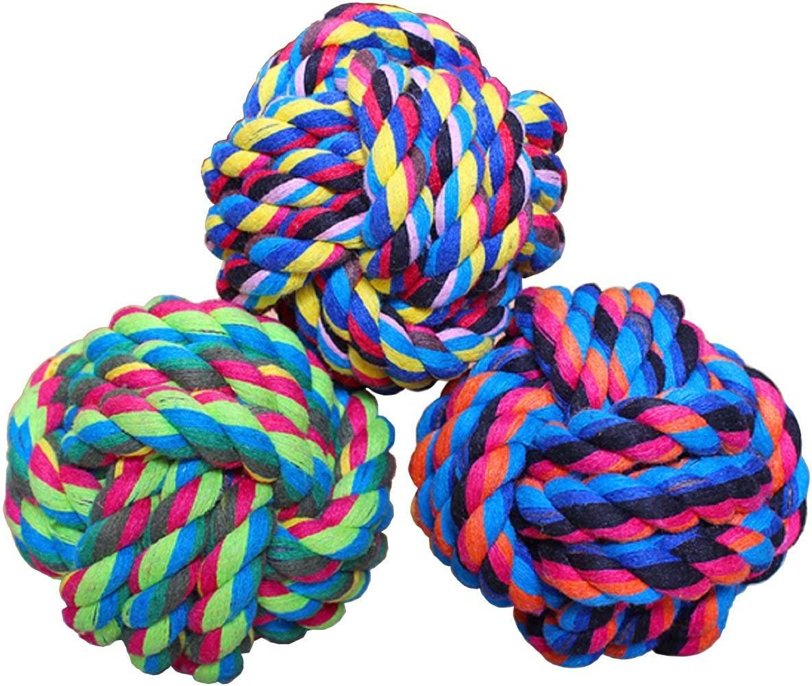 Pet Chew Toy, Knots Weave Cotton Rope - 3 Pack