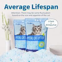 Made4Pets Cat Litter Crystals, Non Clumping Cat Litter Odor Control Kitty Litter Non Clumping No scooping Low Dust, Low Tracking, Lightweight, Dehydrates Waste,– 17.2 lbs (4 x 4.3 lb Packs)