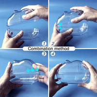 Hamster Bathtub,Hamster Bathroom,Small Animal Habitat Décor,Sand Bath Container Transparent Beds,Hamster Bed,Ice Bathtub,Sleep Pad Nest,Sand Bath Box for Small Pet Animals Cage Accessories（L）