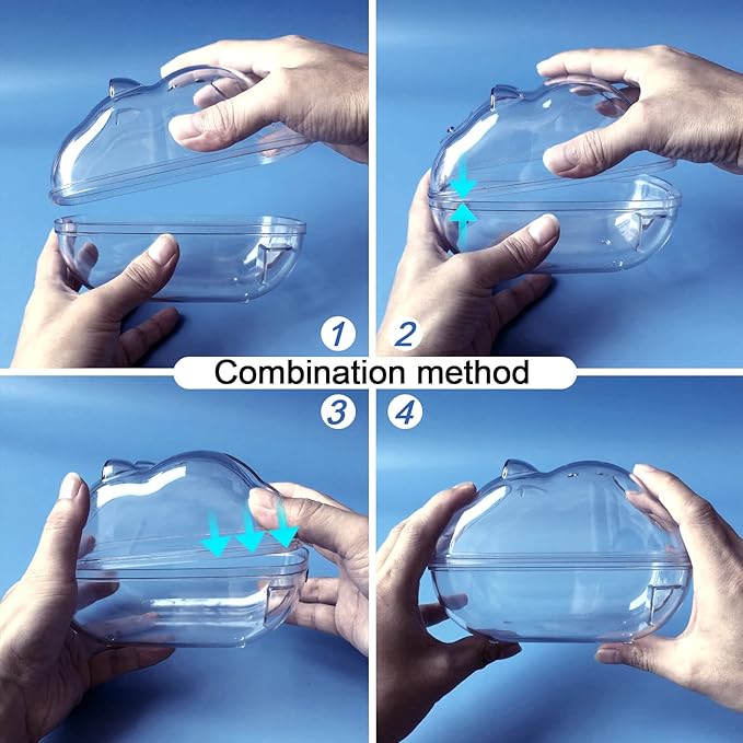 Hamster Bathtub,Hamster Bathroom,Small Animal Habitat Décor,Sand Bath Container Transparent Beds,Hamster Bed,Ice Bathtub,Sleep Pad Nest,Sand Bath Box for Cage Accessories（M）