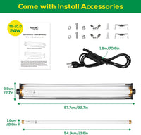 T5 UVB Reptile Light Fixture HO UVB Bulb Lighting Combo Kit - T5-22Inch - image 2