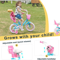 Glerc Maggie Girls Bike, 12-20 Inch Kids Bike for 2-13 Years Old Children, Princess Style Kids - Blue / 16 Inch - image 4