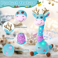 Dancing Talking Giraffe Toy, Singing Giraffe Baby Toys for Kids – Fun for Kids & Family - Blue Giraffe Antlers - image 2