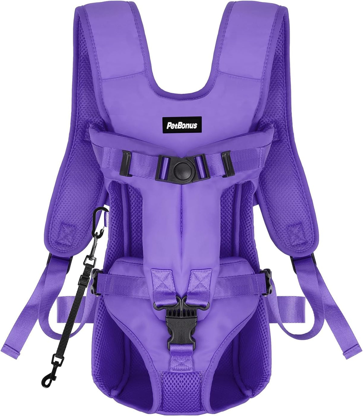 Pet Front Dog Carrier Backpacks, Adjustable Pet Backpack - Purple / Medium