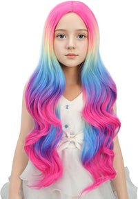 Edivd kids ginger wig with long orange wavy curls